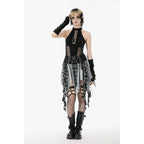 Dark in Love Bondage Mesh Panel Buckle Top