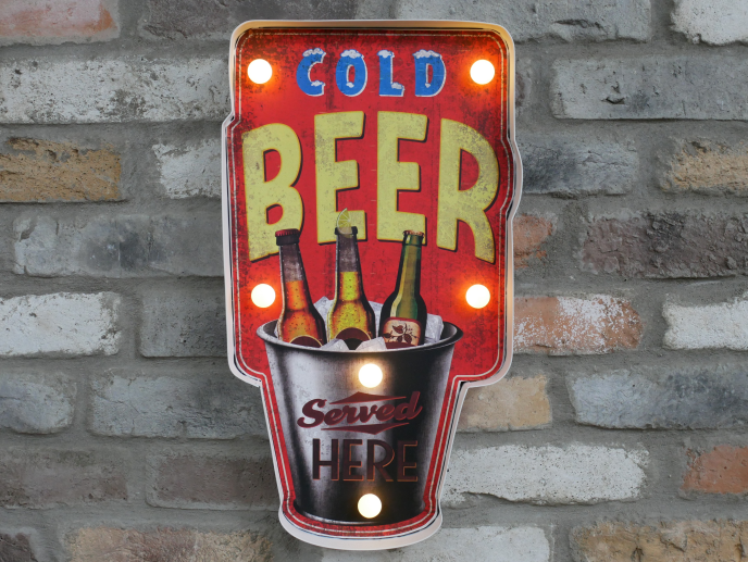 Cold Beer Light Up Sign