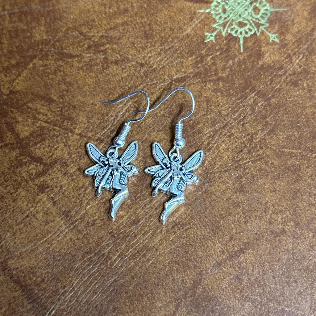 Flying Fairy Charm Drop Earrings
