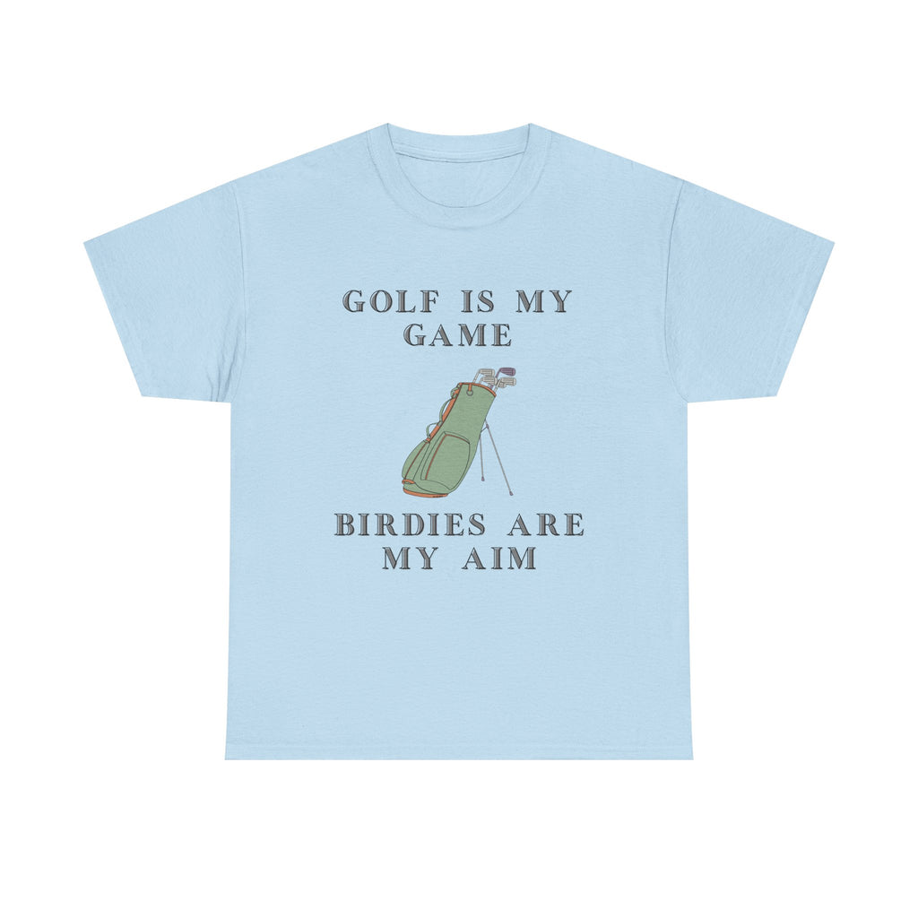 Golf Is My Game T-Shirt 100% Cotton Novelty Dad Grandad Golfer Tee Gift Light Blue