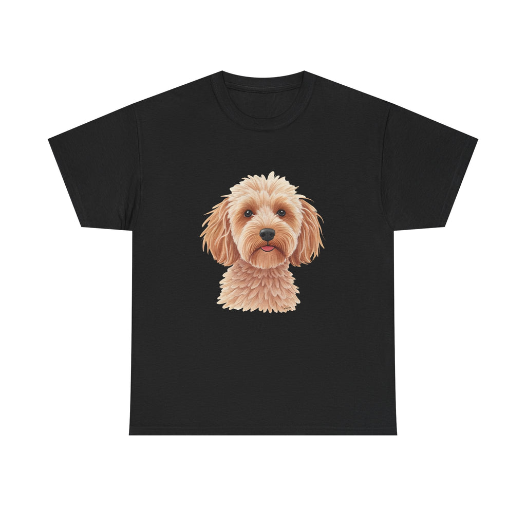 Light Cockapoo Printed T-Shirt 100% Cotton Novelty Cute Dog Tee Gift Black