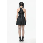 Dark in Love Valentina Red Velvet Mesh Panel Goth Dress