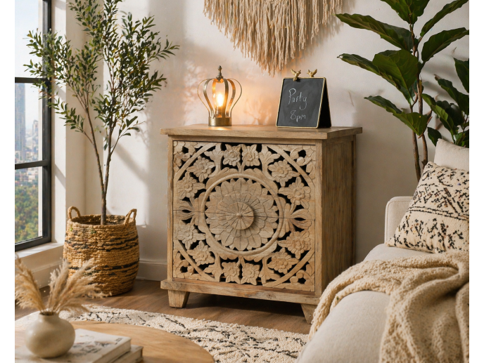 Carved Bedside