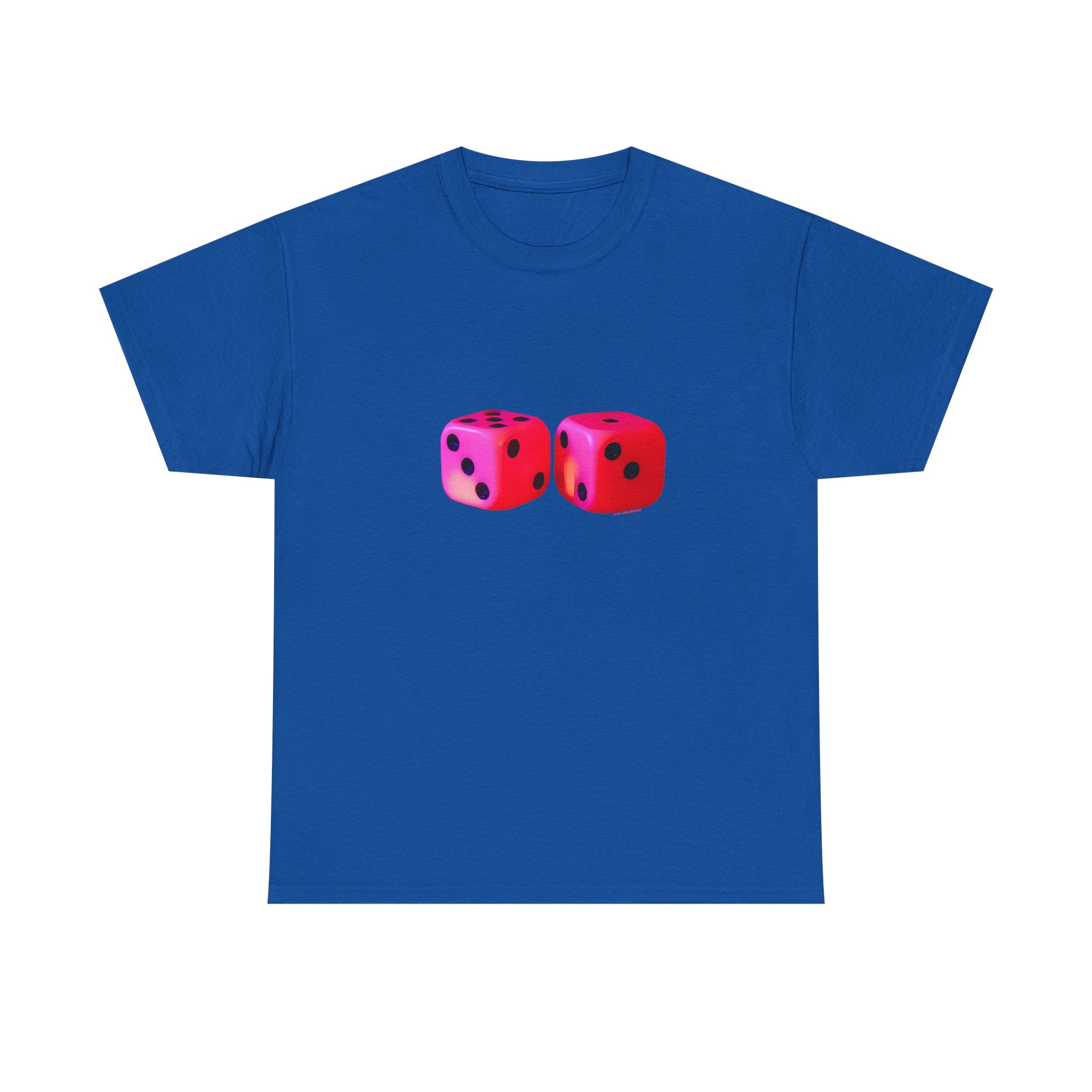 Neon Dice Printed T-Shirt 100% Cotton Lucky Dice Casino Tee Gift Royal