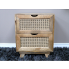 2 Drawer Rattan Bedside