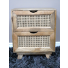 2 Drawer Rattan Bedside