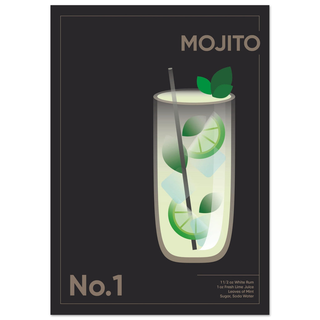 Cocktail 'Mojito' - Premium Matte Paper Poster A2 (42 x 59.4 cm)