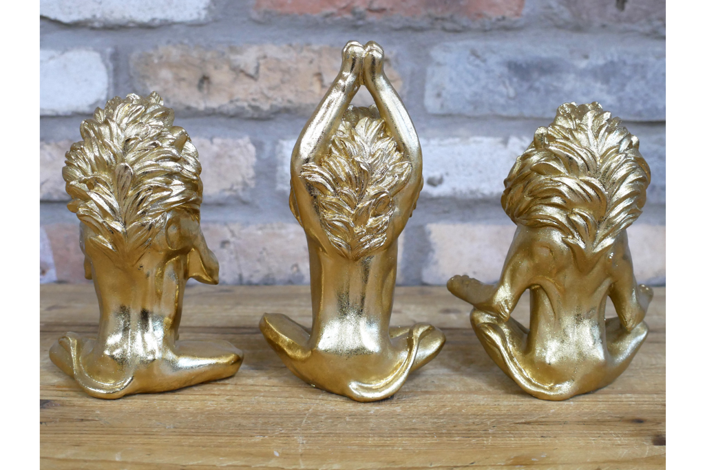 Set Of 3 Yoga Lions