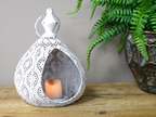 White Moroccan Candle Holder