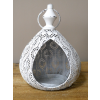 White Moroccan Candle Holder