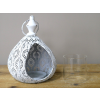 White Moroccan Candle Holder