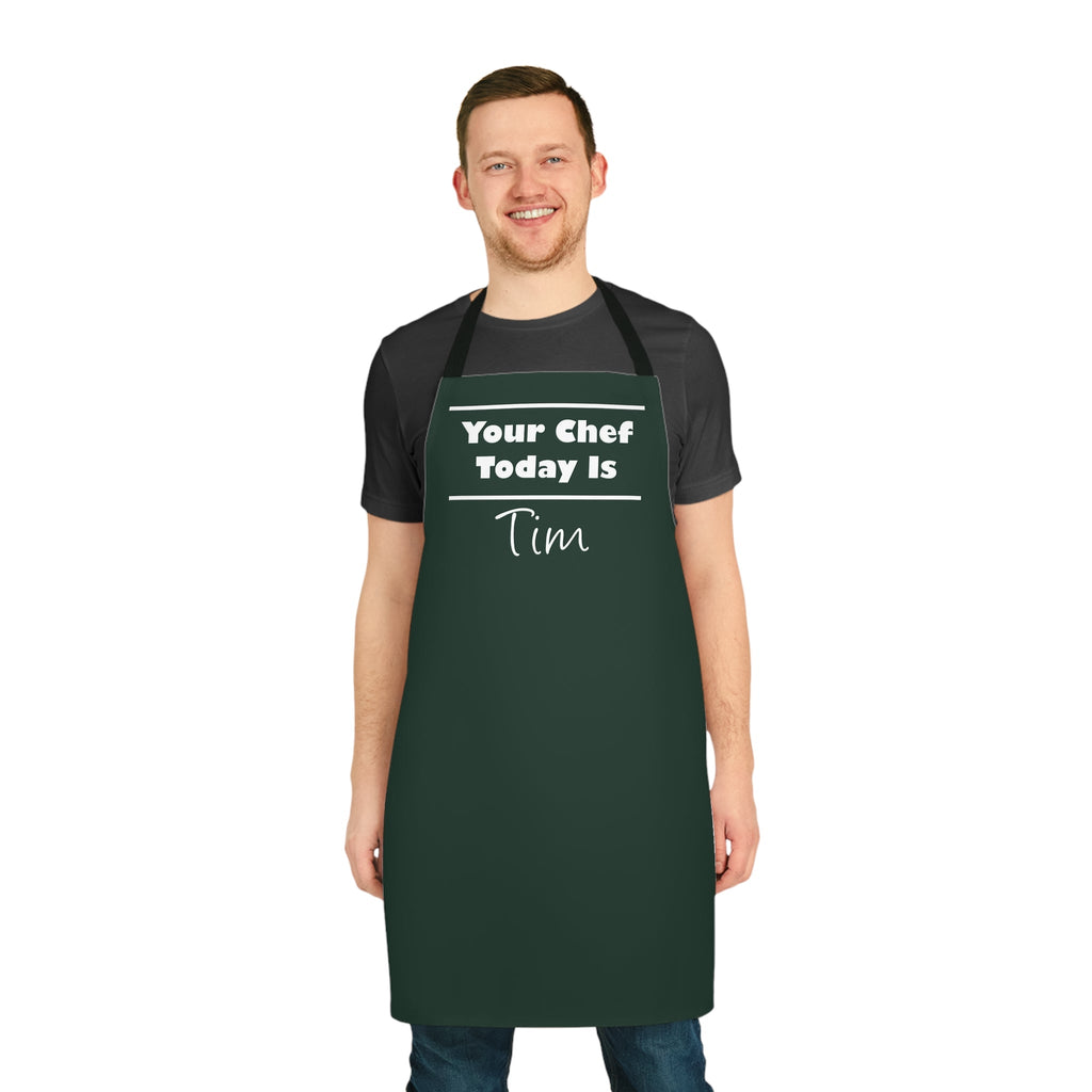 Personalised Kitchen Apron "Your Chef Today Is" Courgette