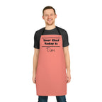 Personalised Kitchen Apron "Your Chef Today Is" Salmon