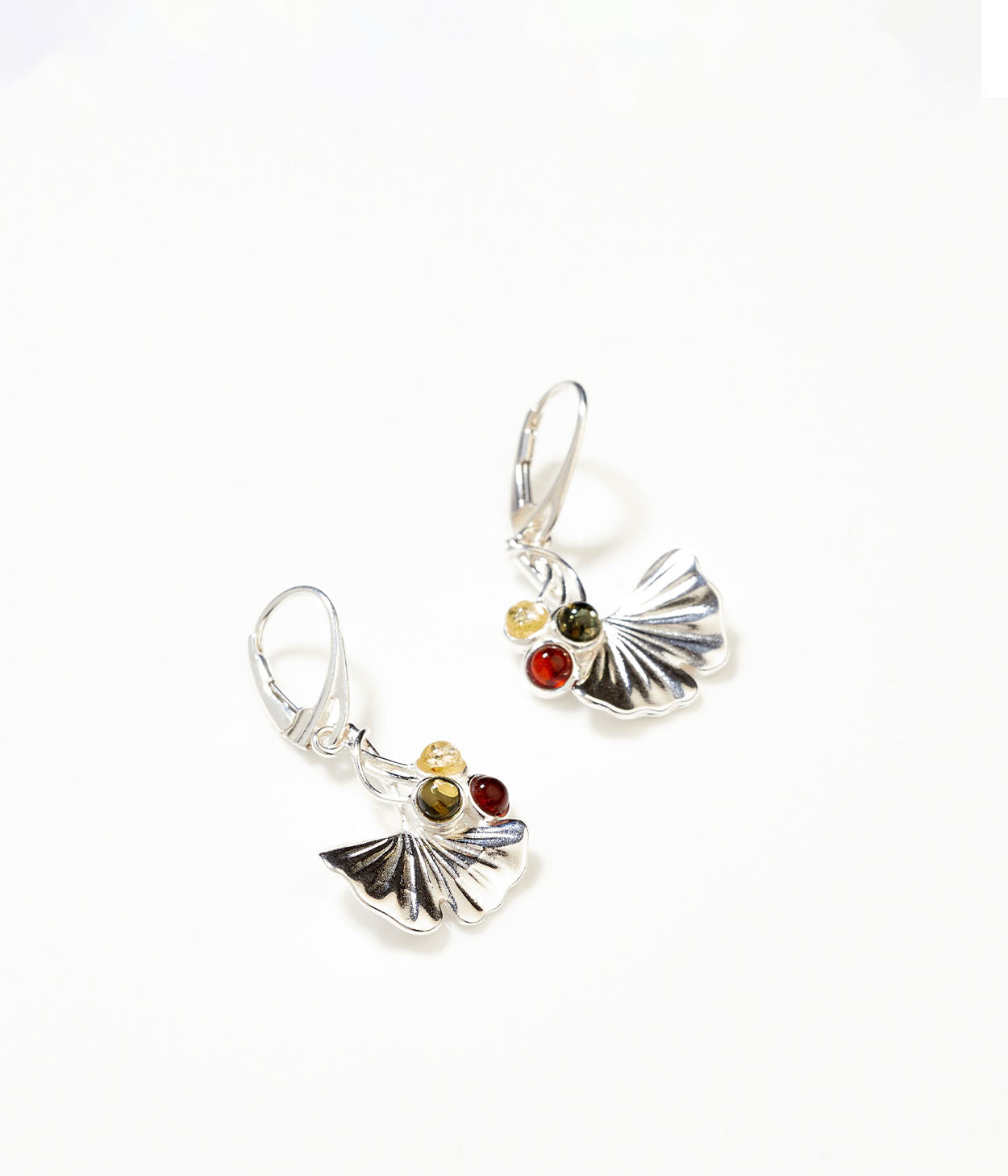 Amber Ginkgo Drop Earrings