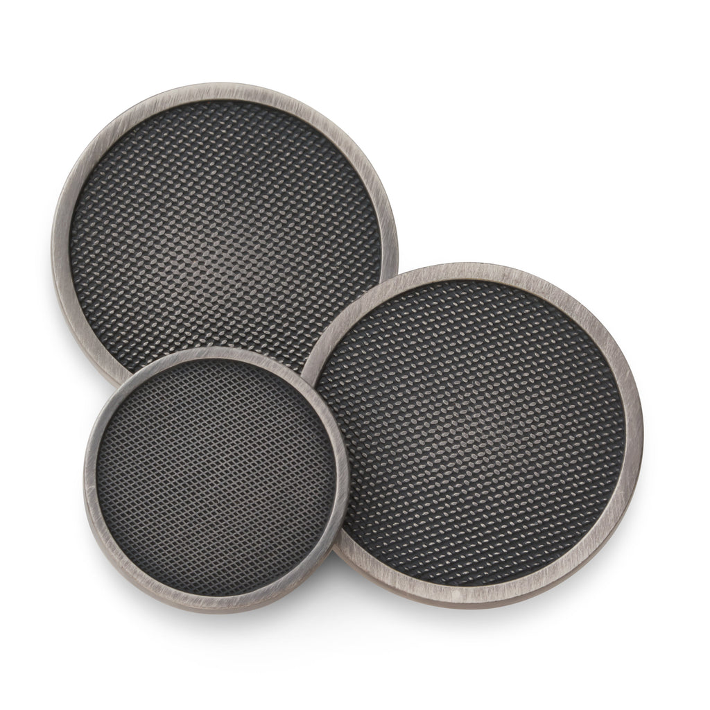 Diamond Weave Blazer Button Set In Antique Silver