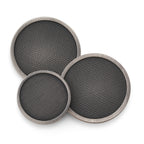 Diamond Weave Blazer Button Set In Antique Silver