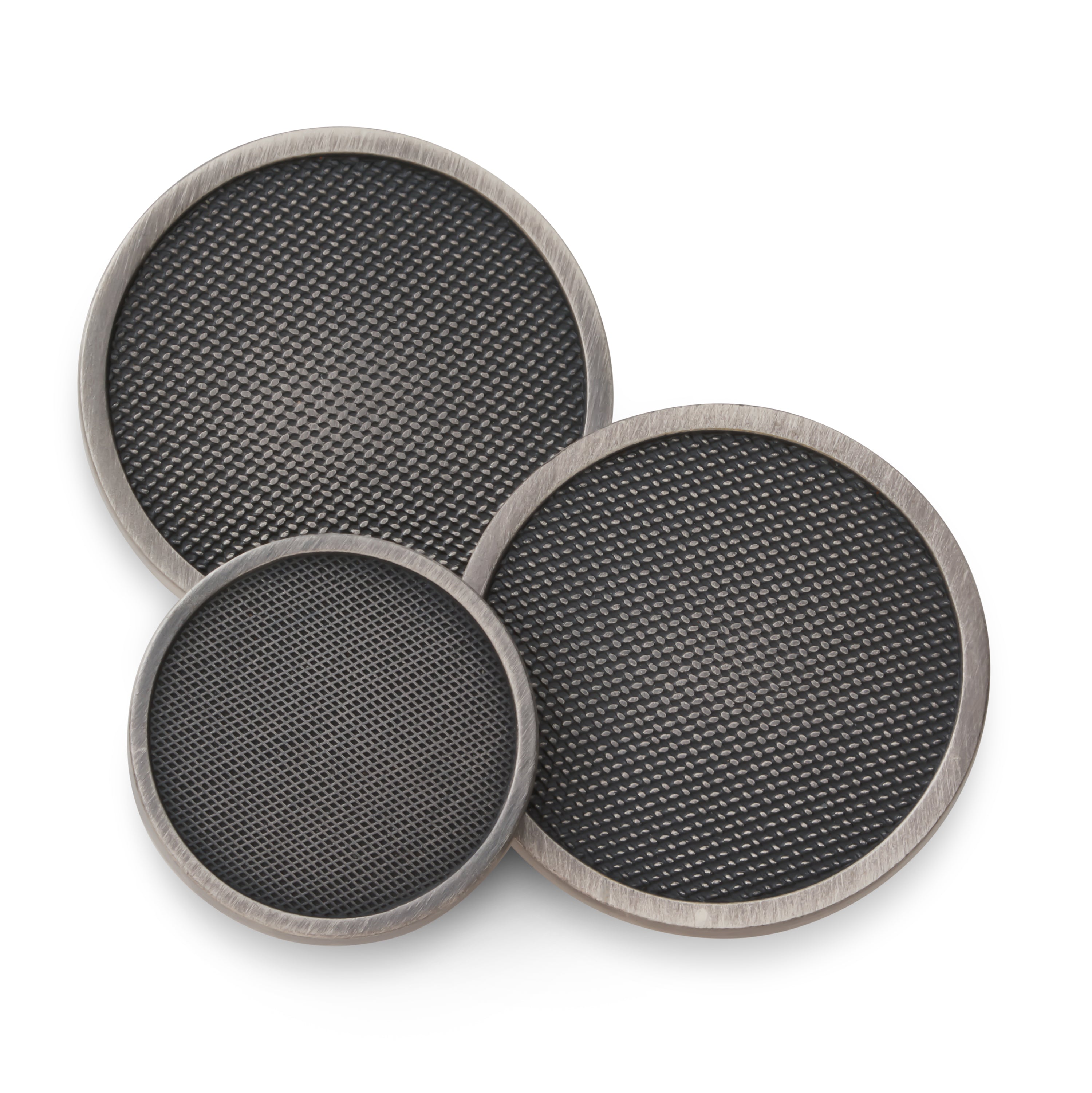Diamond Weave Blazer Button Set In Antique Silver
