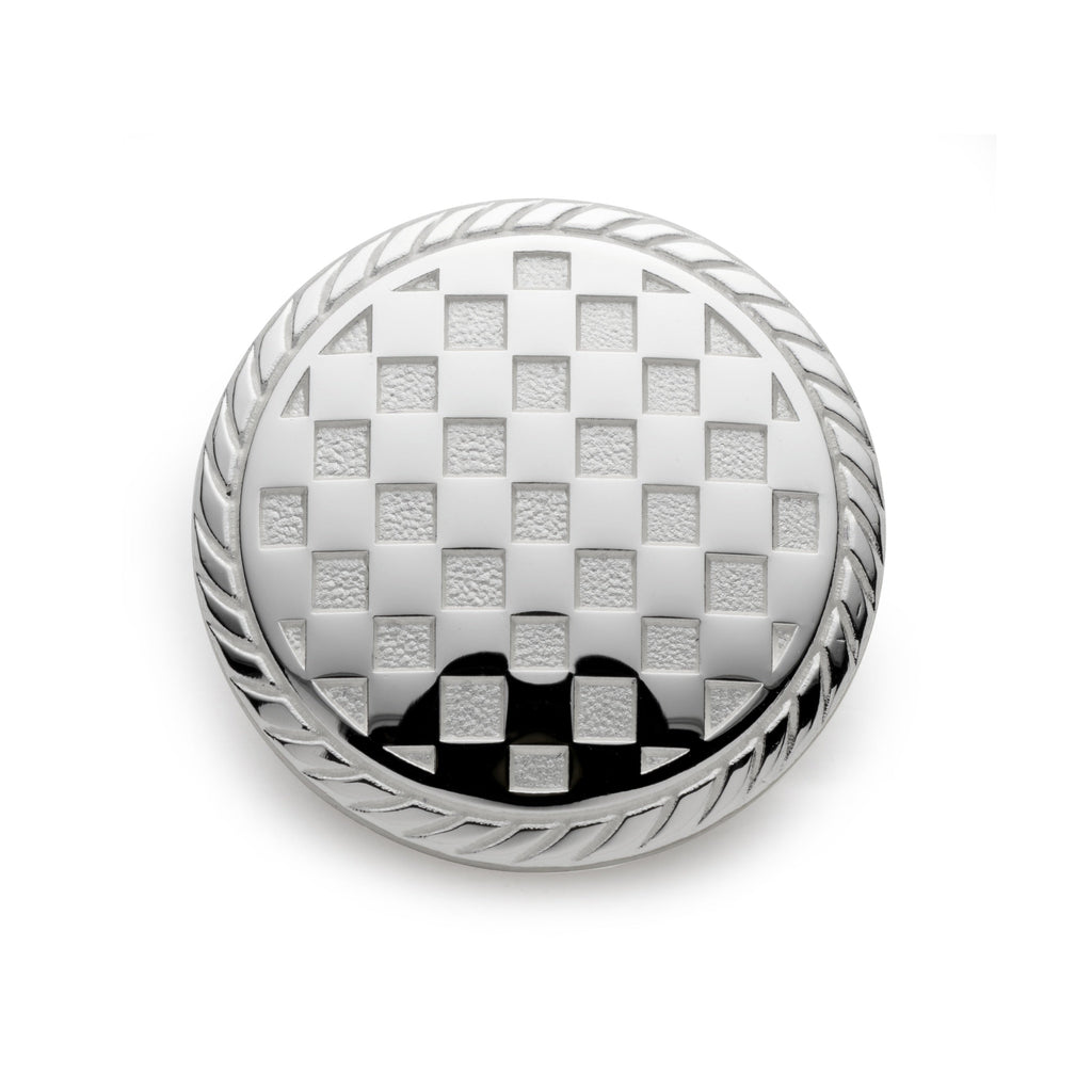Checkerboard Blazer Button in Silver