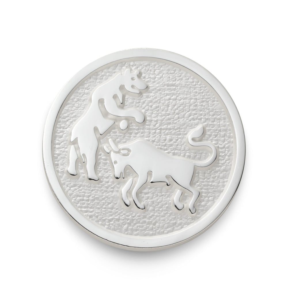 Bull And Bear Blazer Button In Silver