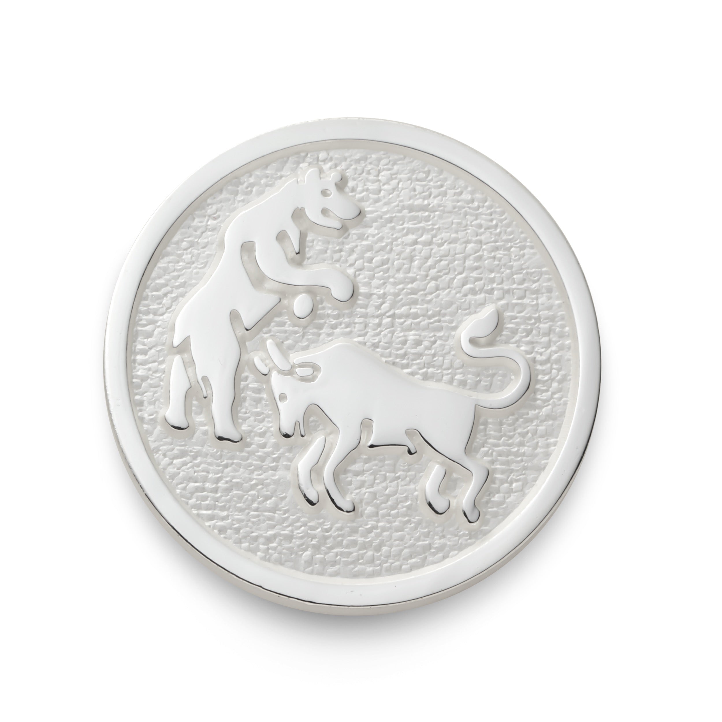 Bull And Bear Blazer Button Set In Silver