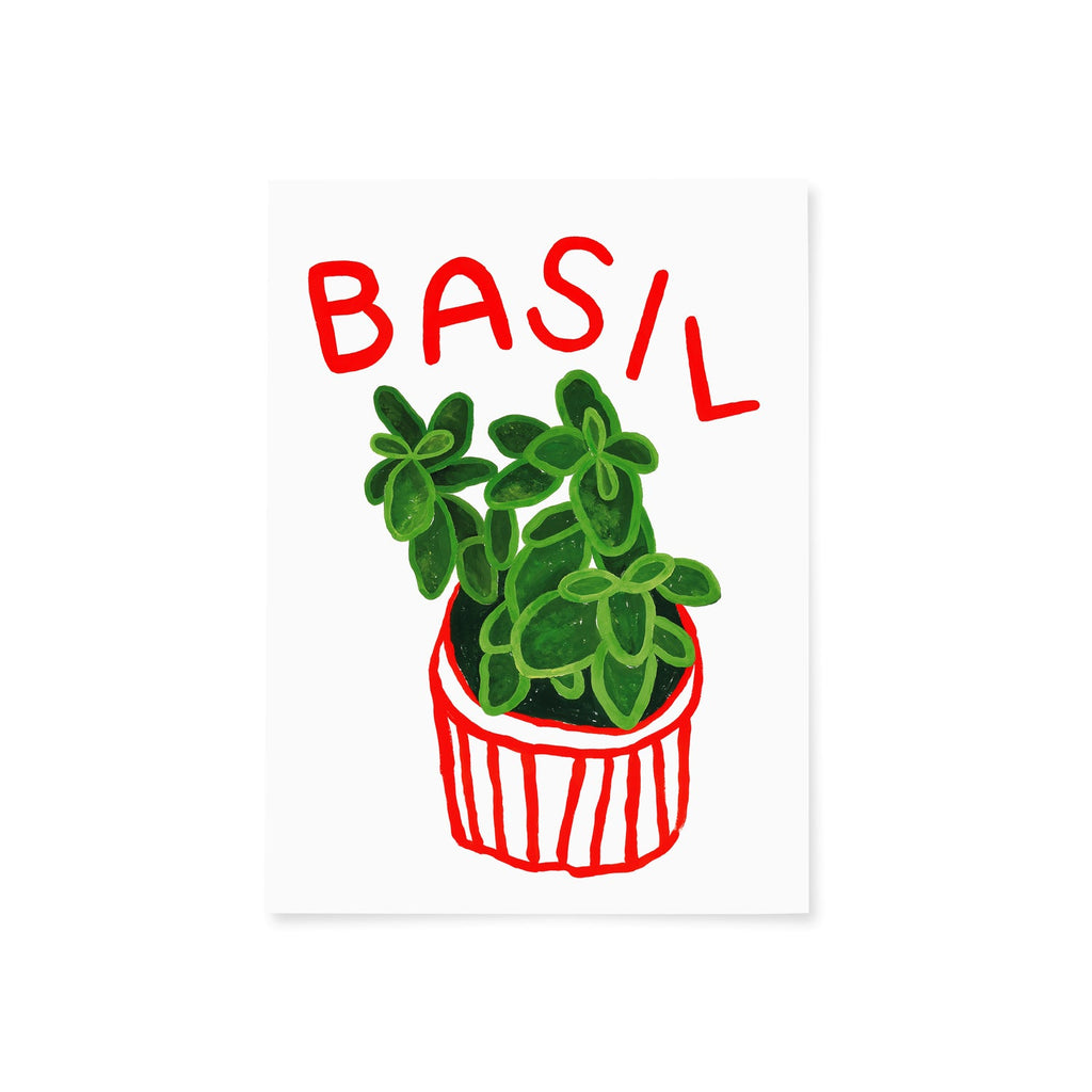 Basil Herb print from an original painting, choice of sizes, available framed and unframed