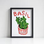 Basil Herb print from an original painting, choice of sizes, available framed and unframed