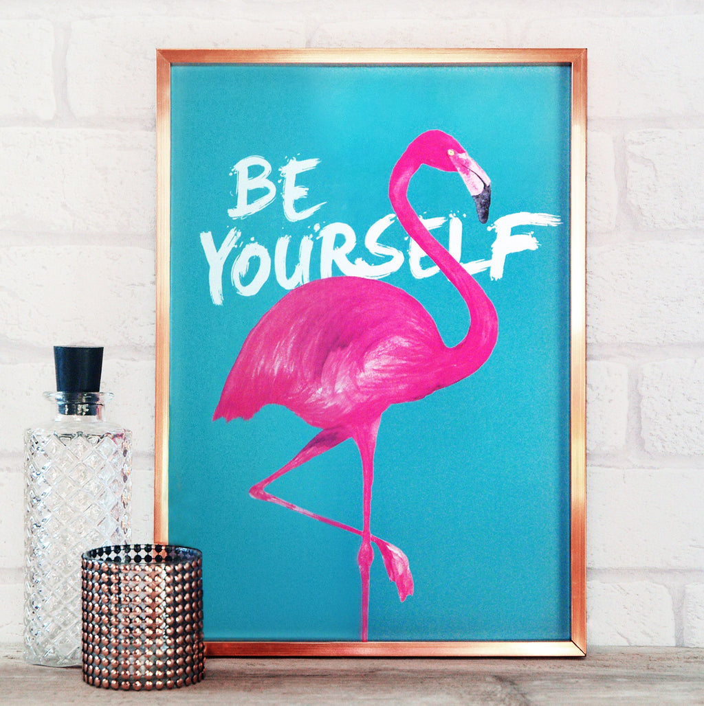 Be Yourself Flamingo Print