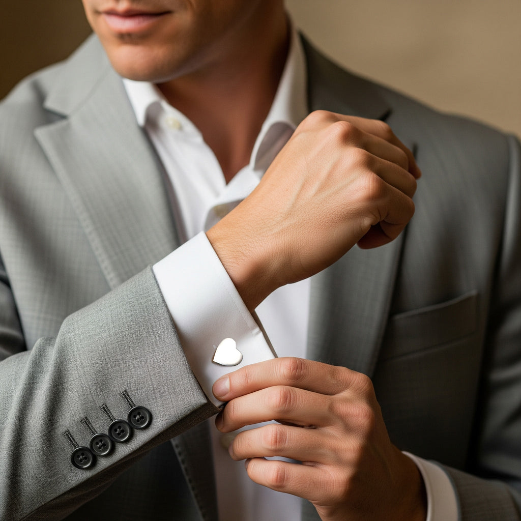 Love Hearts In Sterling Silver Cufflinks