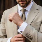 Weave Sterling Silver Cufflinks In Yellow