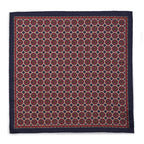 Circular Paisley (Wool & Silk Mix) Pocket Square In Navy