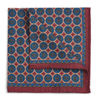 Circular Paisley (Wool & Silk Mix) Pocket Square In Red