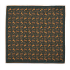 Countryside Hare (Wool & Silk Mix) Pocket Square In Green