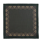 Ornate Paisley Silk Pocket Square In Green