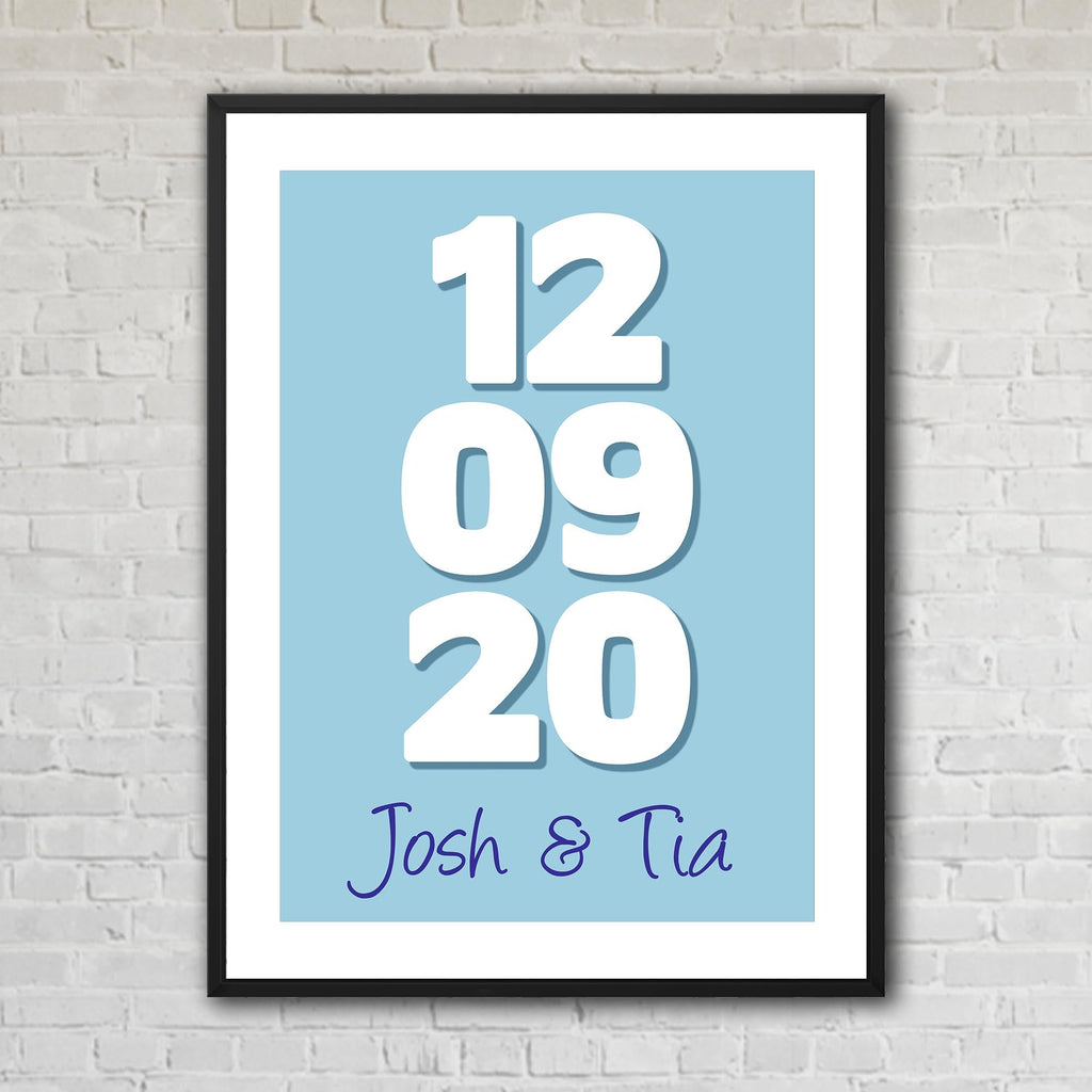The Big Date Custom Artwork Style 2 - Blue Background