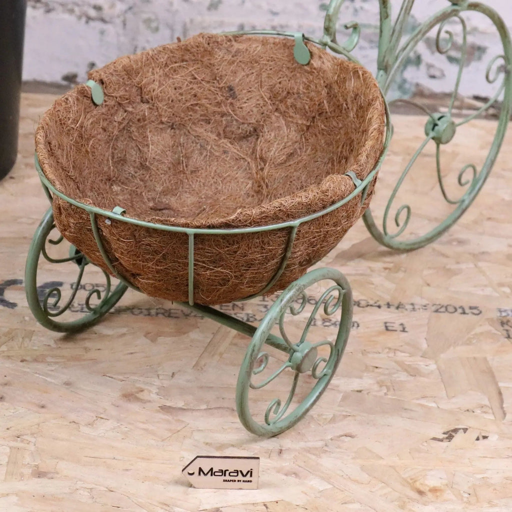 Bike Garden Planter Metal Vintage Green