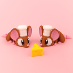 3D Printed Flexi Chef Mouse | Articulated Fidget Toy | Cute Desk Buddy | Keyring Gift for Mouse Lovers