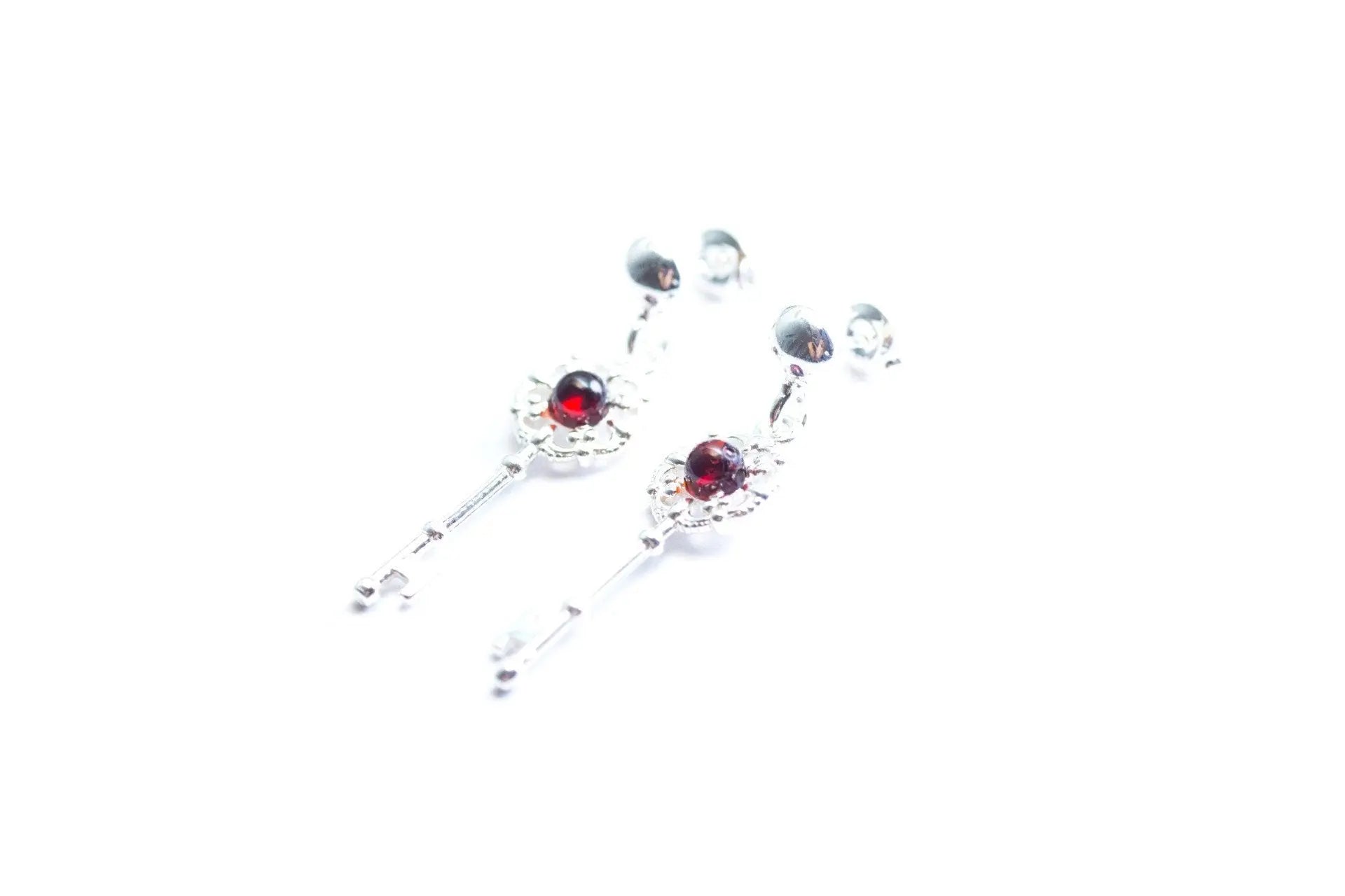 Cherry Amber Key Earrings