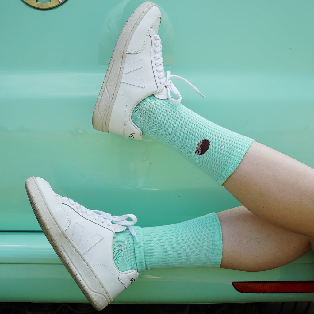 Save the Hedgehog Ribbed Bamboo Socks