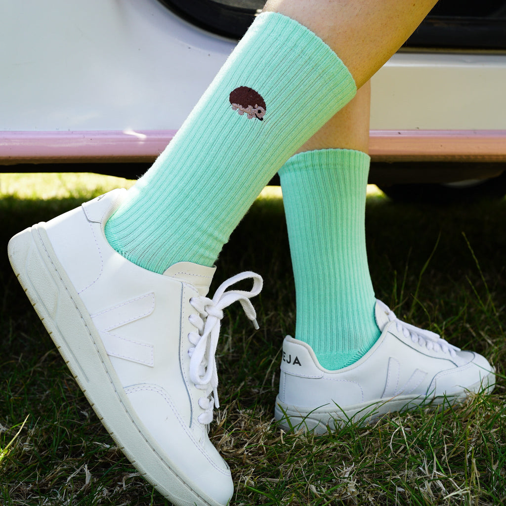 Save the Hedgehog Ribbed Bamboo Socks
