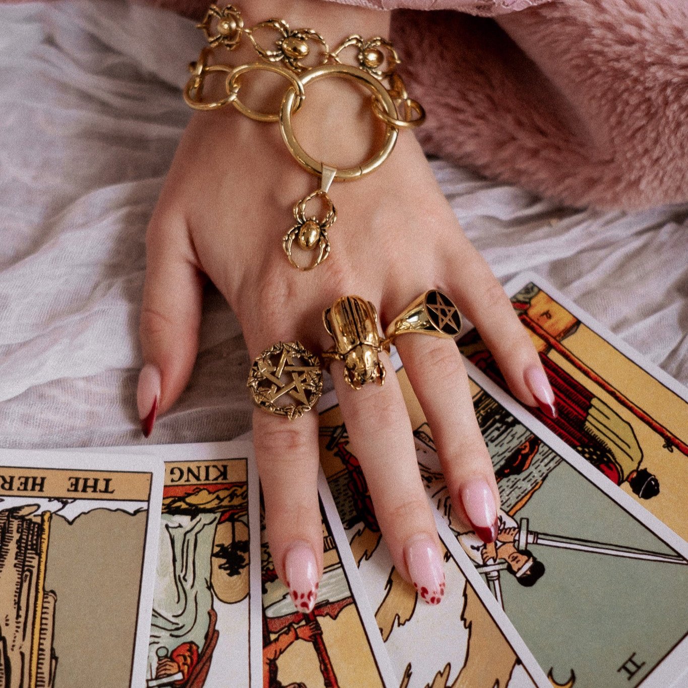 Gold Pentagram Signet Ring