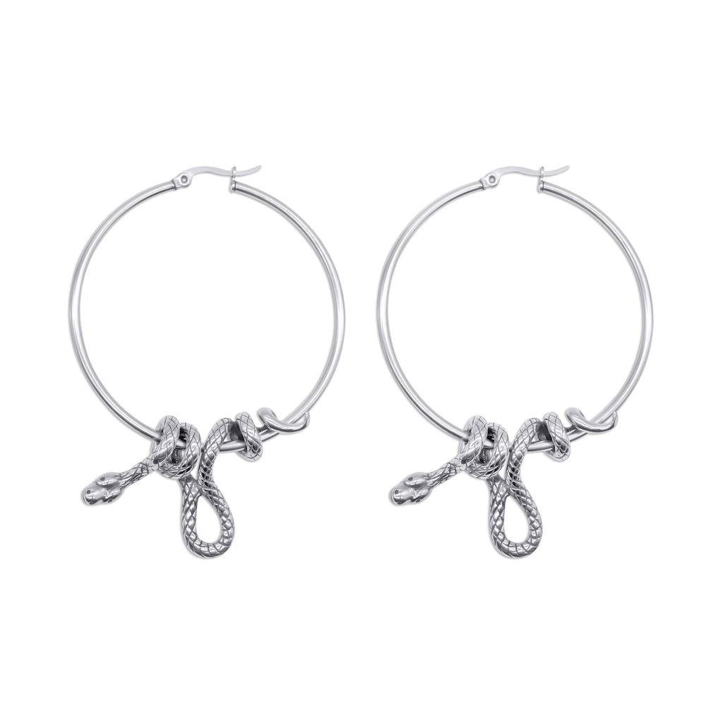 Serpent's Lair Snake Earrings Large Plain