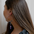 Serpent's Lair Snake Crystal Hoops