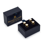 Mother Of Pearl Dress Studs In Gold