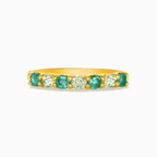 Emerald & Peridot Half Eternity Band in 18K Gold Vermeil