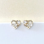 Ariana Jewelled Wreath Heart Studs