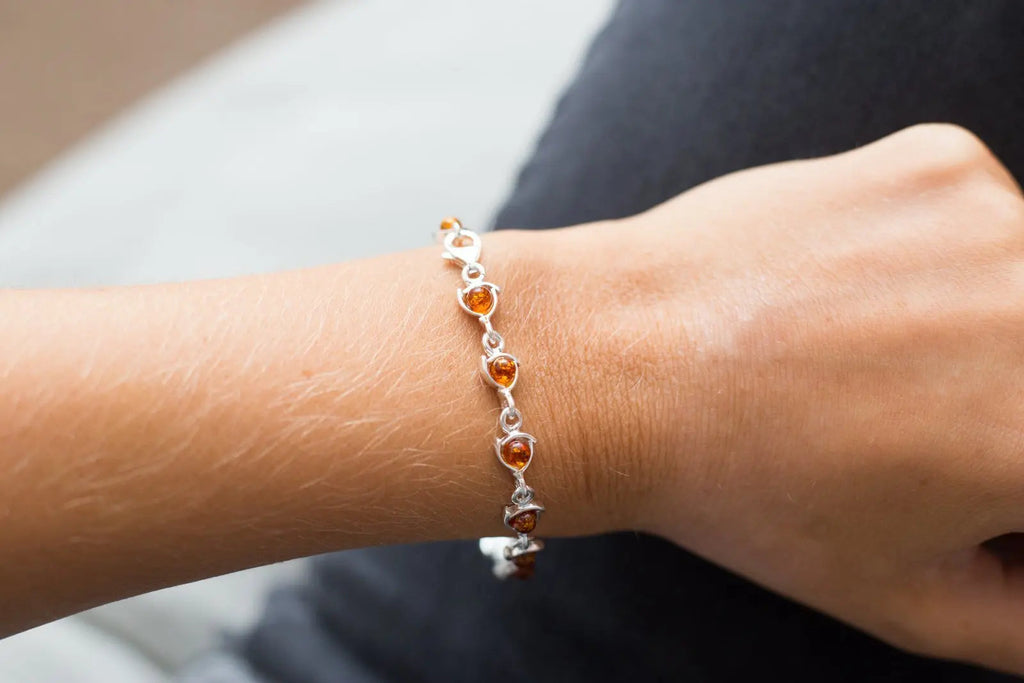 Fine Amber Link Bracelet