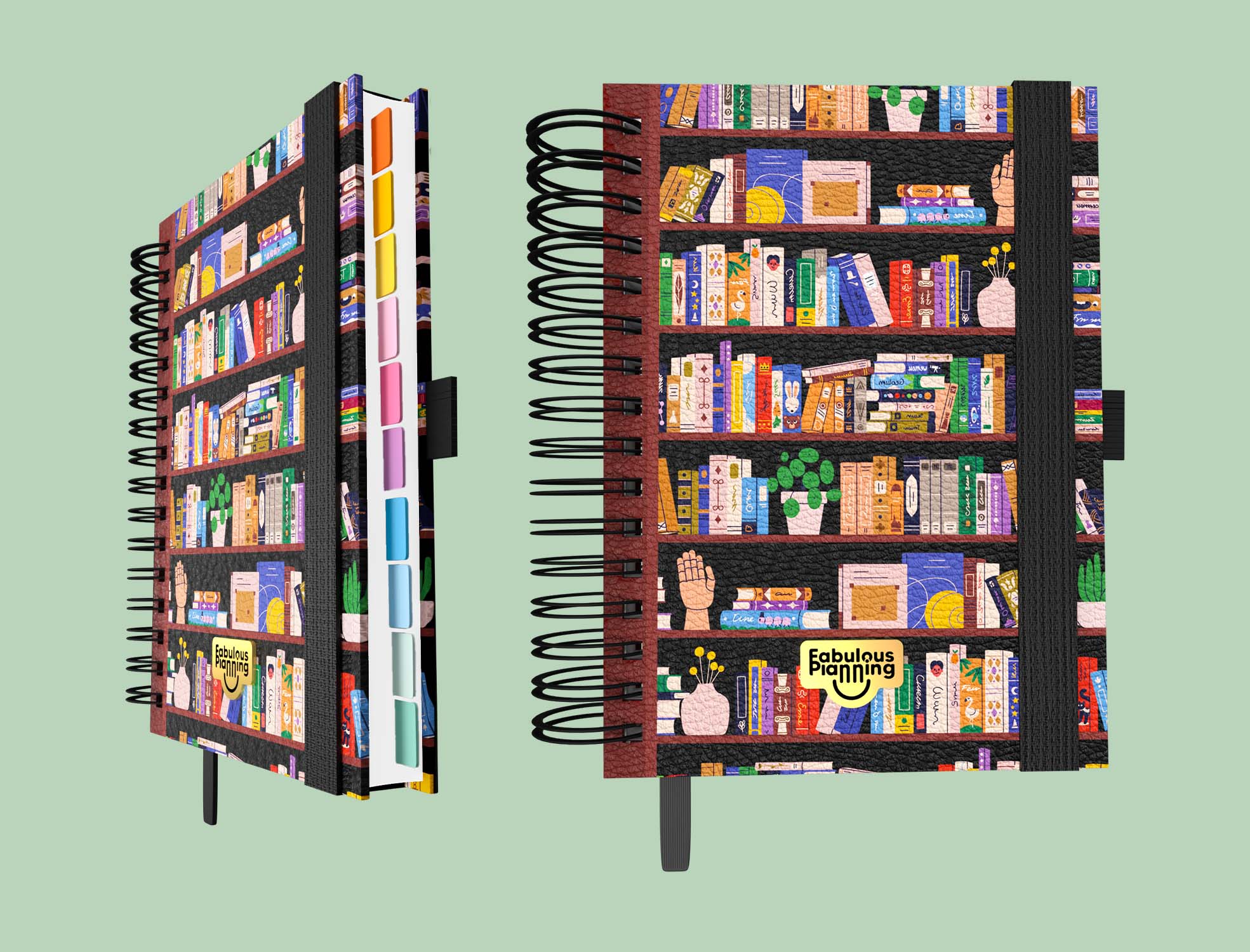 Gratitude Spiral Journal Deluxe Library Bookshelf