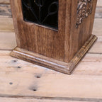 Gangotri Wooden Umbrella Stand Mango Wood Leaf Jali Design