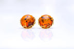Gold Heart Frame Stud Earrings