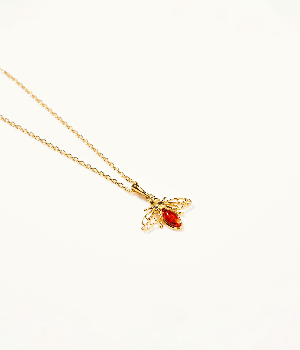 Gold Amber Bee Necklace (PRE-ORDER)
